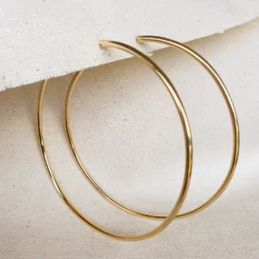 18k Gold Filled Selena Big Plain Hoop Earrings Thick Tube