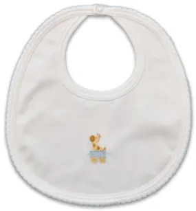 Animal Train baby boy bib