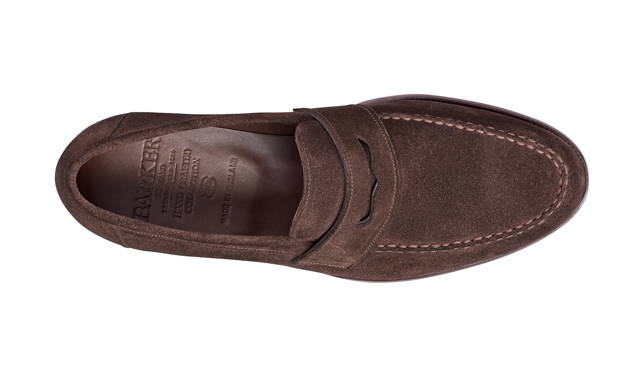 Barker Jevington Suede Loafer Shoes- Bitter Chocolate