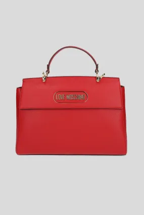 Borsa Rectangular Plaque Pu - Rosso