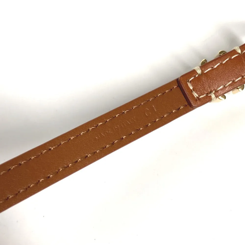 CELINE bracelet 460SF3BCF leather Brown Triomphe Les Cuirs Double Bracelet Women C1 Used Authentic