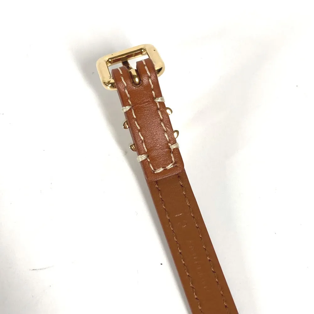 CELINE bracelet 460SF3BCF leather Brown Triomphe Les Cuirs Double Bracelet Women C1 Used Authentic