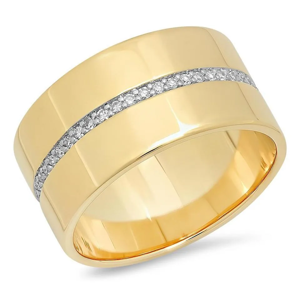 Cigar Band with Diamond Row Ring