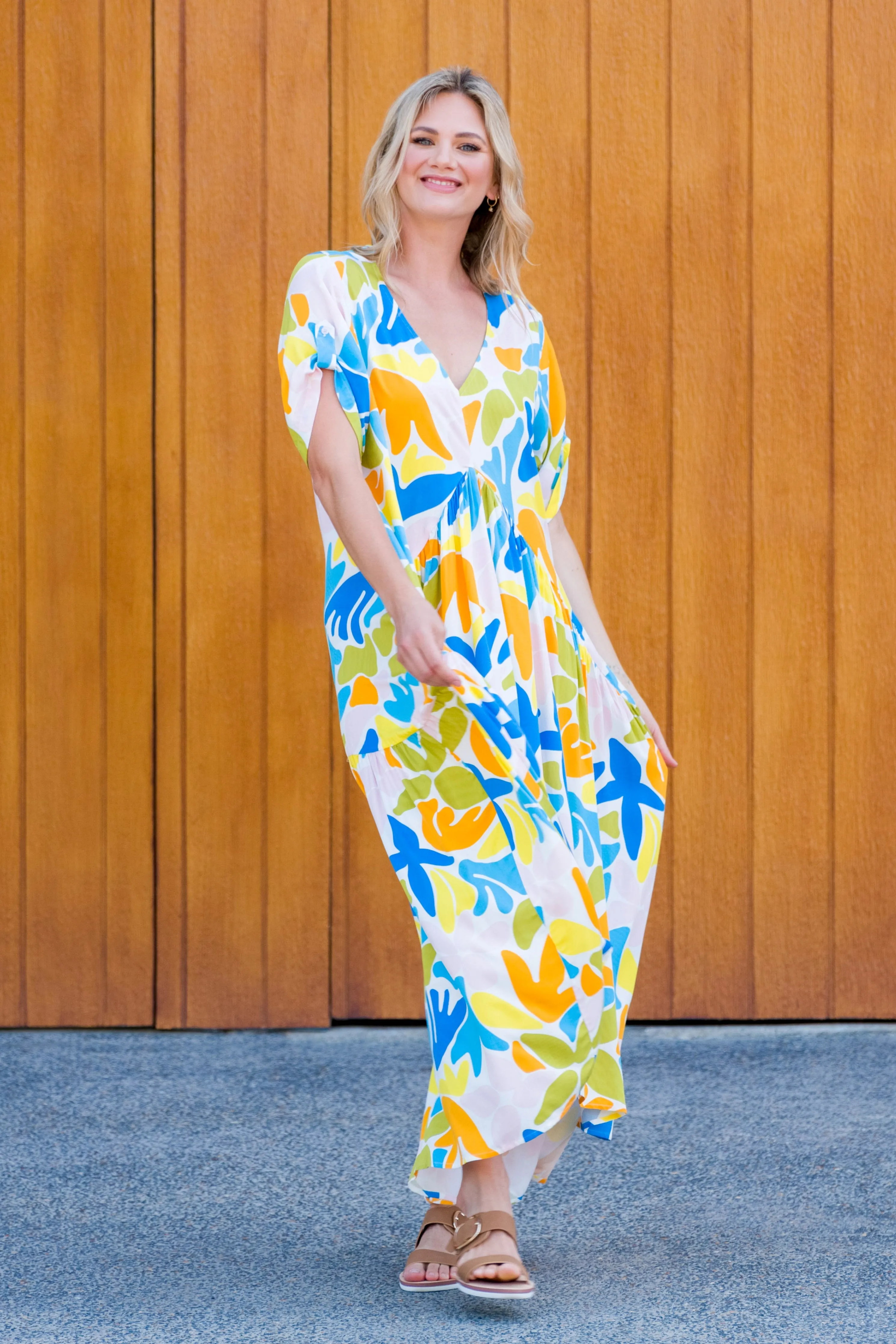 FINAL SALE Peak Maxi Dress in Crested Sunburst