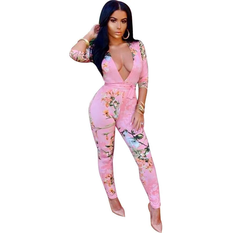 FITTED & FLAUNTING FLORAL JUMPSUIT