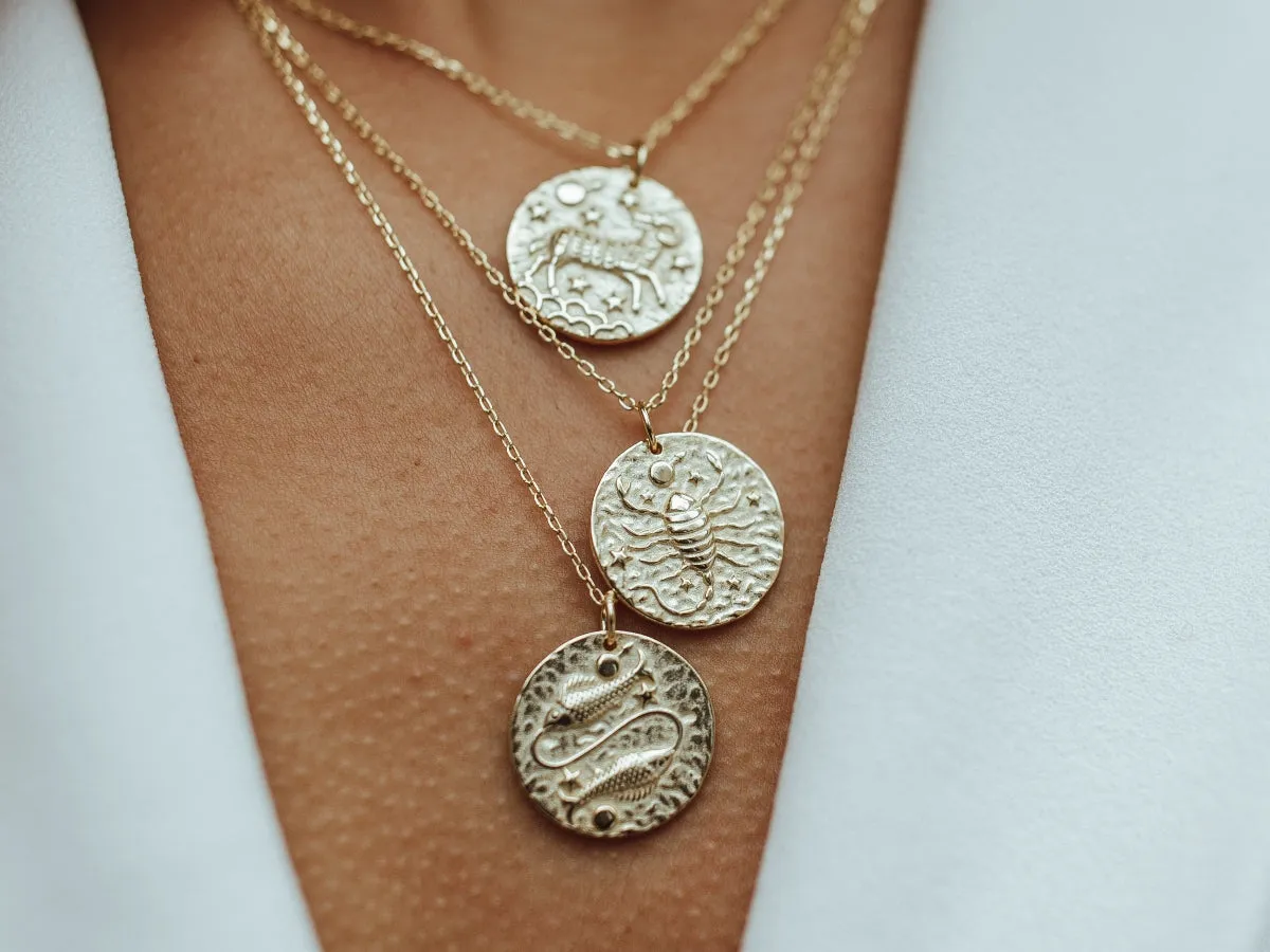 Gemini Zodiac Coin Necklace