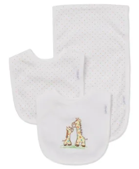 Giraffe Bib & Burp Set