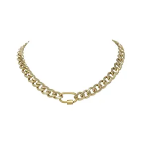 Goldplated Chain Choker With Lock