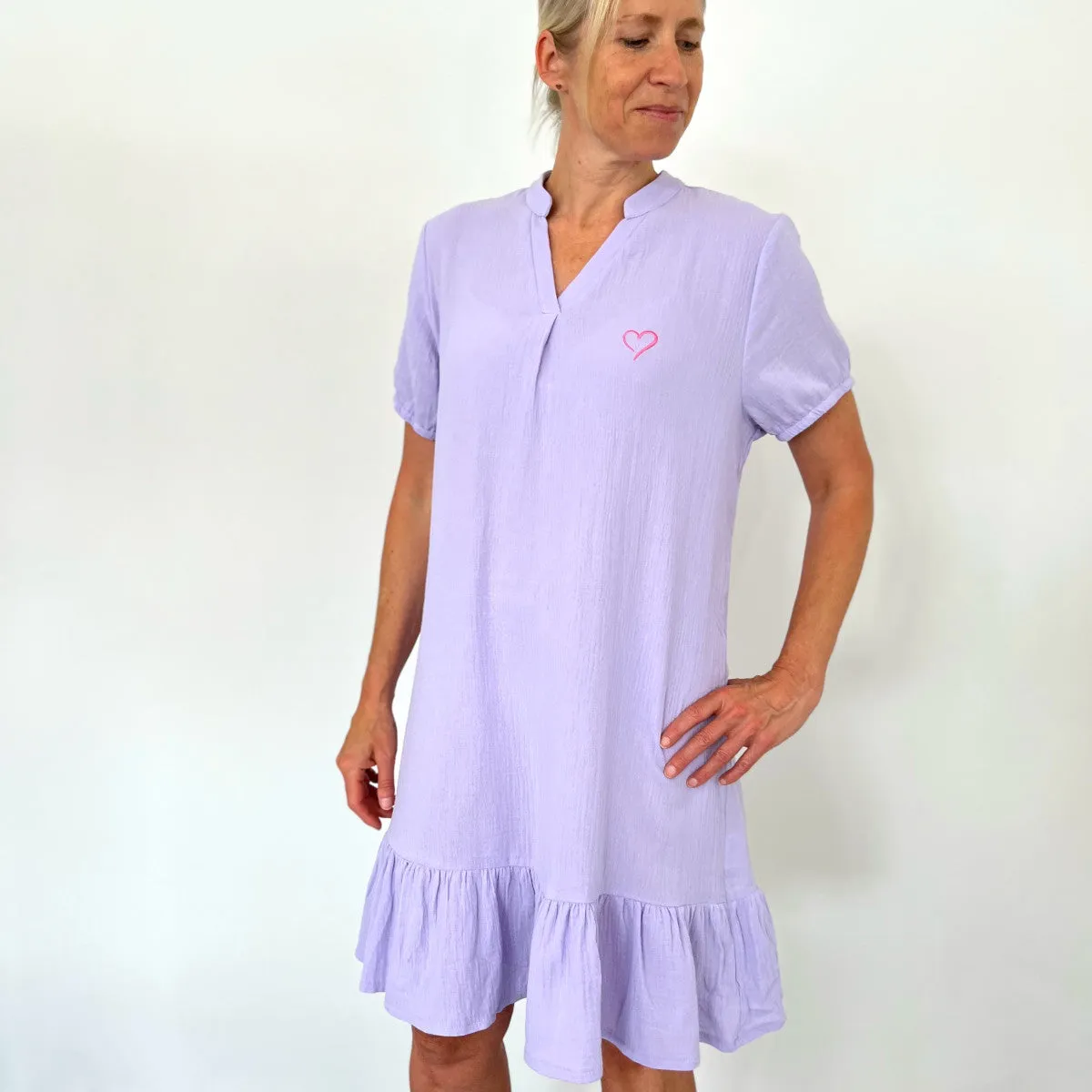 Herzlein® Musselin Sommerkleid in Lavendel