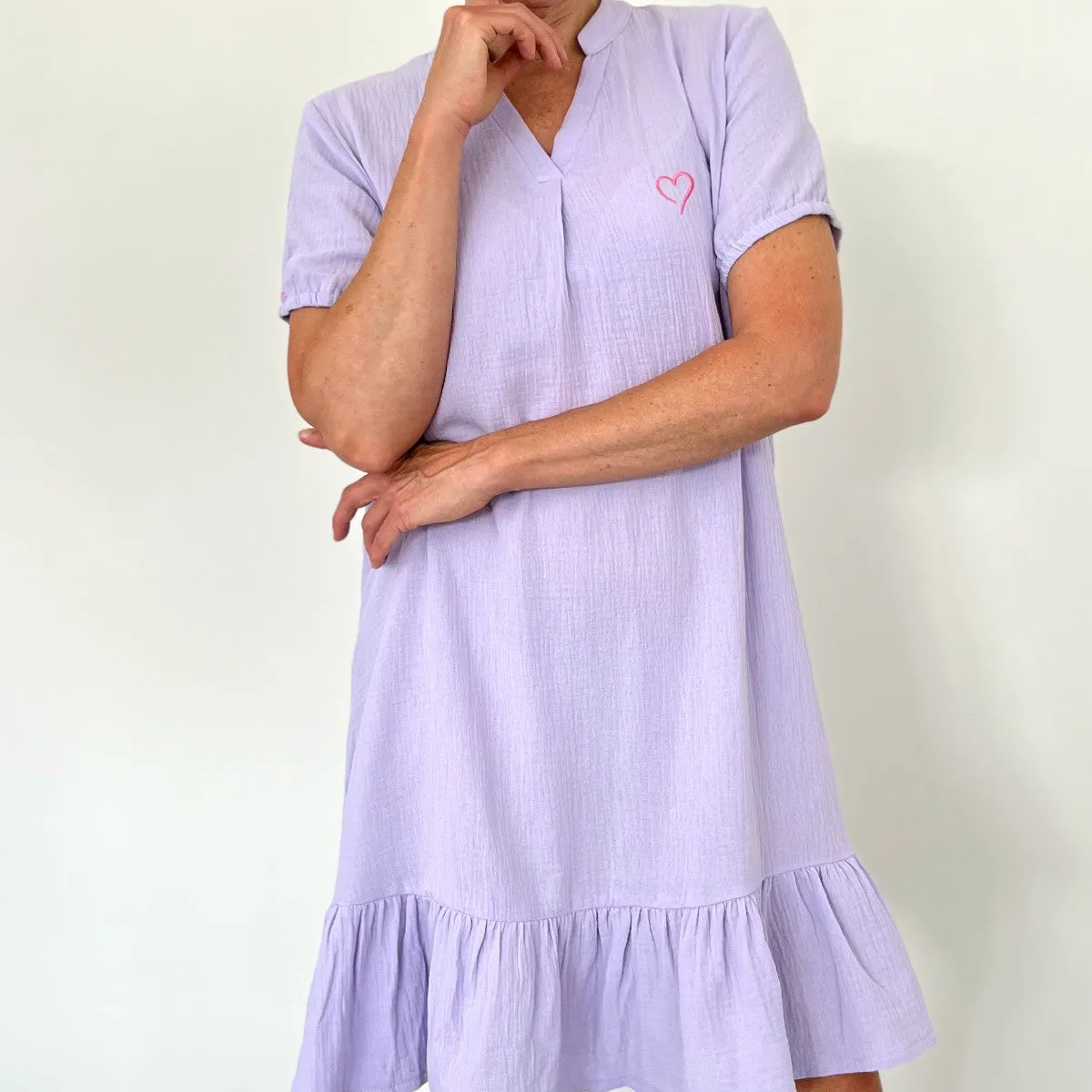 Herzlein® Musselin Sommerkleid in Lavendel