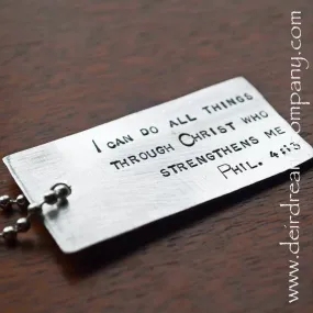 I Can Do All Things Pewter Dog Tag