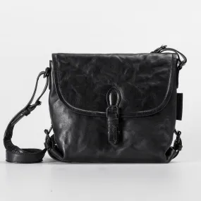 Mrs Puff Pie Leather Bag in Black Smoke