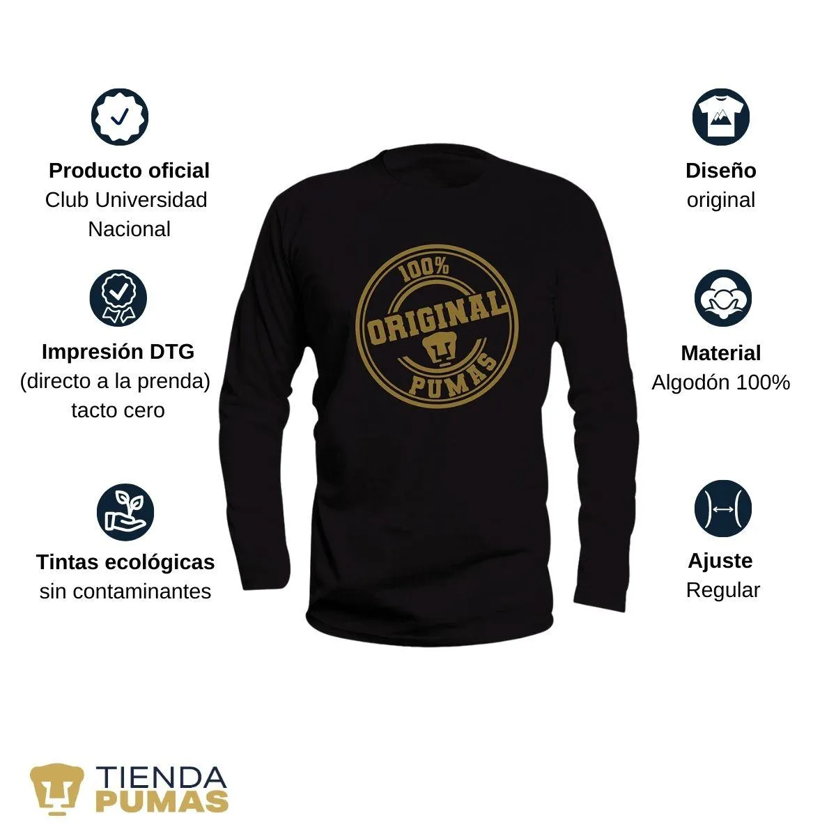 Playera Pumas UNAM Hombre 100% Original OD77324