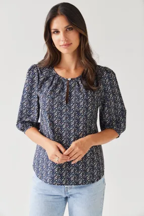 Therese Top | Navy Ditsy